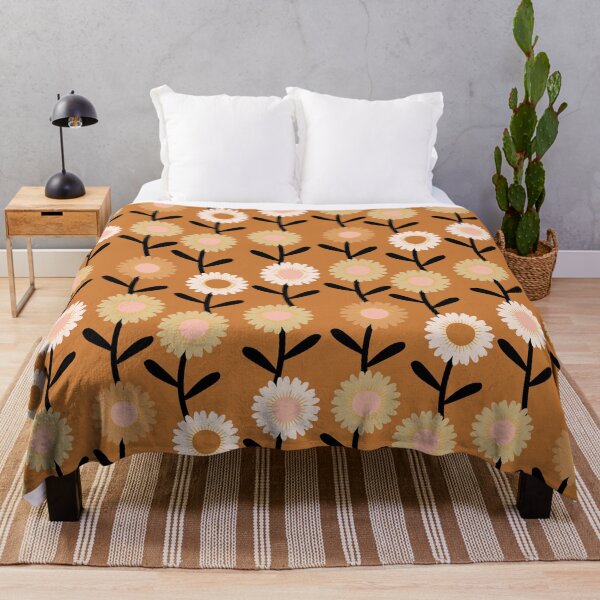 Item preview, Modern Daisy Floral Pattern Terra Cotta designed and sold by Octavia Soldani.