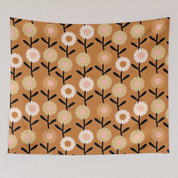Item preview, Modern Daisy Floral Pattern Terra Cotta designed and sold by Octavia Soldani.