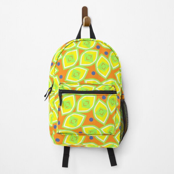 Item preview, Lemon and Blueberry Abstract on Orange Half-Drop Repeat 5748 designed and sold by Art in My Loft.