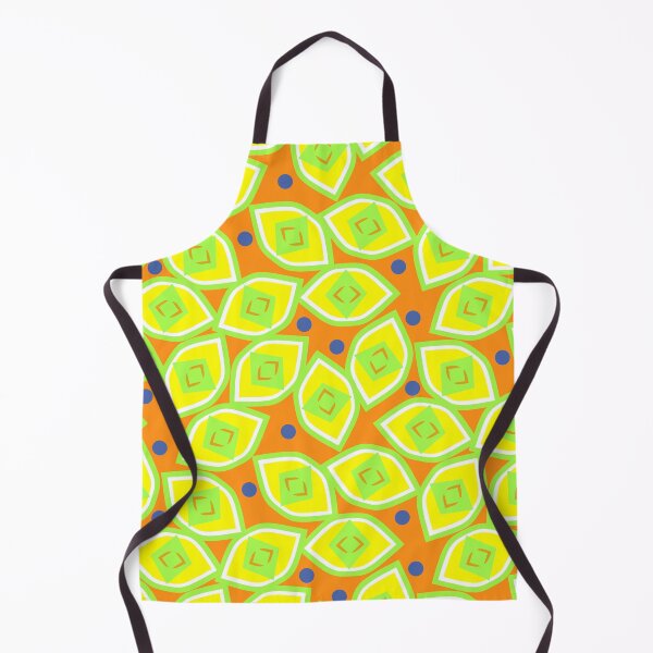 Item preview, Lemon and Blueberry Abstract on Orange Half-Drop Repeat 5748 designed and sold by Art in My Loft.