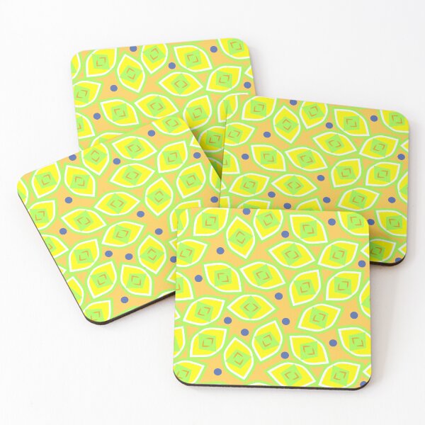 Item preview, Lemon and Blueberry Abstract on Soft Orange Half-Drop Repeat 5748 designed and sold by Art in My Loft.
