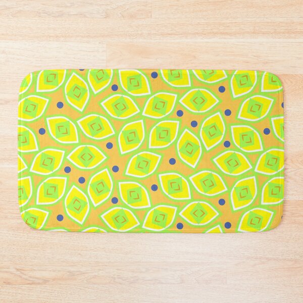Item preview, Lemon and Blueberry Abstract on Soft Orange Half-Drop Repeat 5748 designed and sold by Art in My Loft.