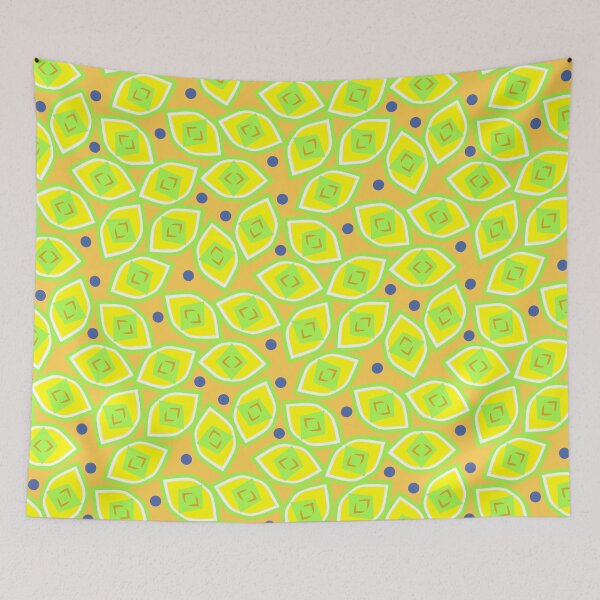 Item preview, Lemon and Blueberry Abstract on Soft Orange Half-Drop Repeat 5748 designed and sold by Art in My Loft.