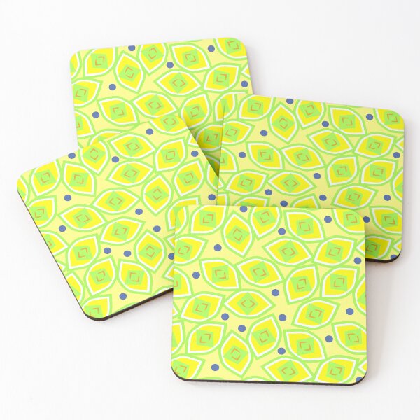 Item preview, Lemon and Blueberry Abstract on Yellow Half-Drop Repeat 5748 designed and sold by Art in My Loft.