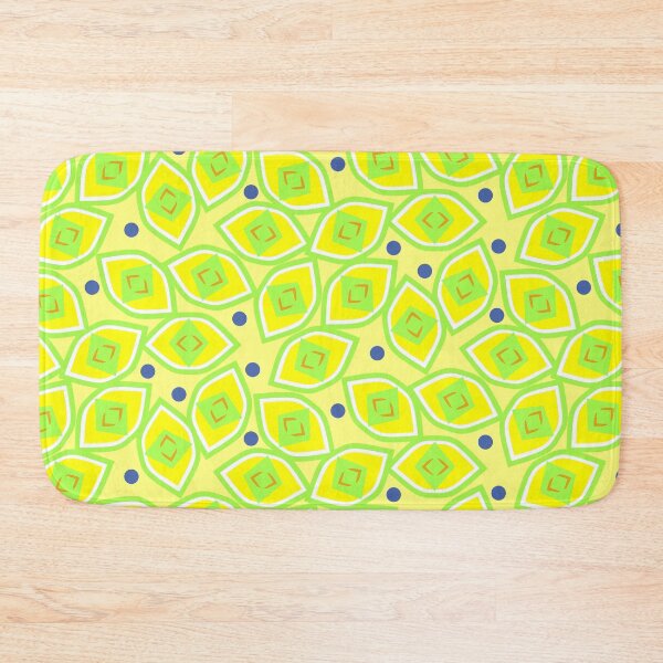 Item preview, Lemon and Blueberry Abstract on Yellow Half-Drop Repeat 5748 designed and sold by Art in My Loft.