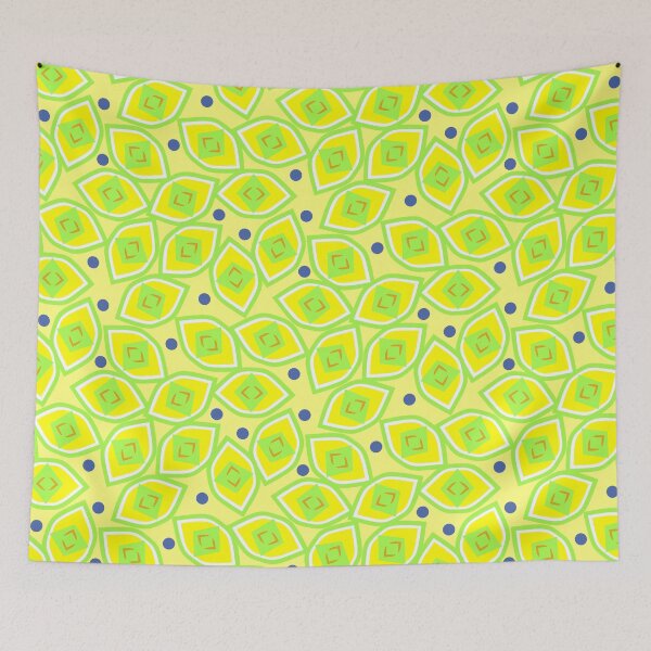 Item preview, Lemon and Blueberry Abstract on Yellow Half-Drop Repeat 5748 designed and sold by Art in My Loft.