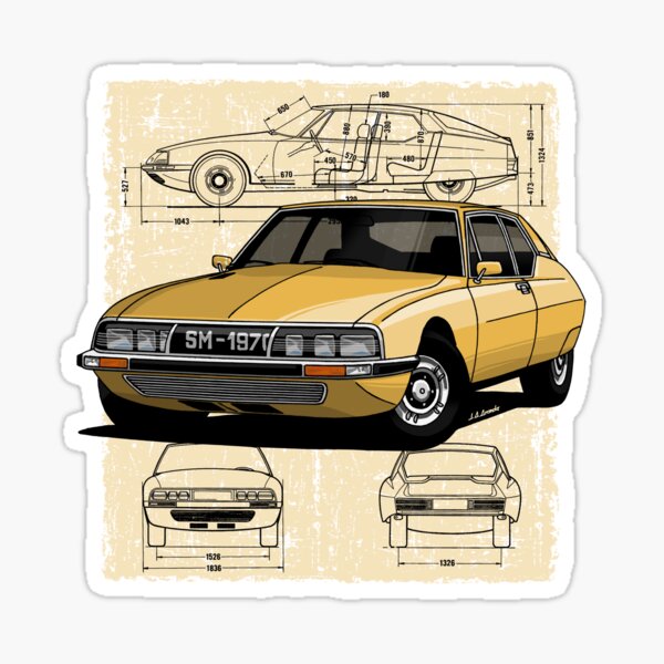 Item preview, My drawing of the classic French Gran Turismo designed and sold by designjaag.