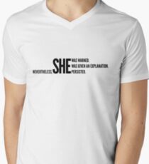 Nevertheless She Persisted (Black Staggered) Men's V-Neck T-Shirt
