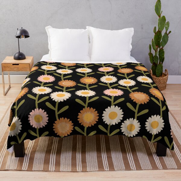 Item preview, Modern Daisy Floral Pattern Black designed and sold by Octavia Soldani.