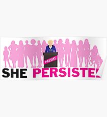 Sie beharrte - Pink - Elizabeth Warren Poster