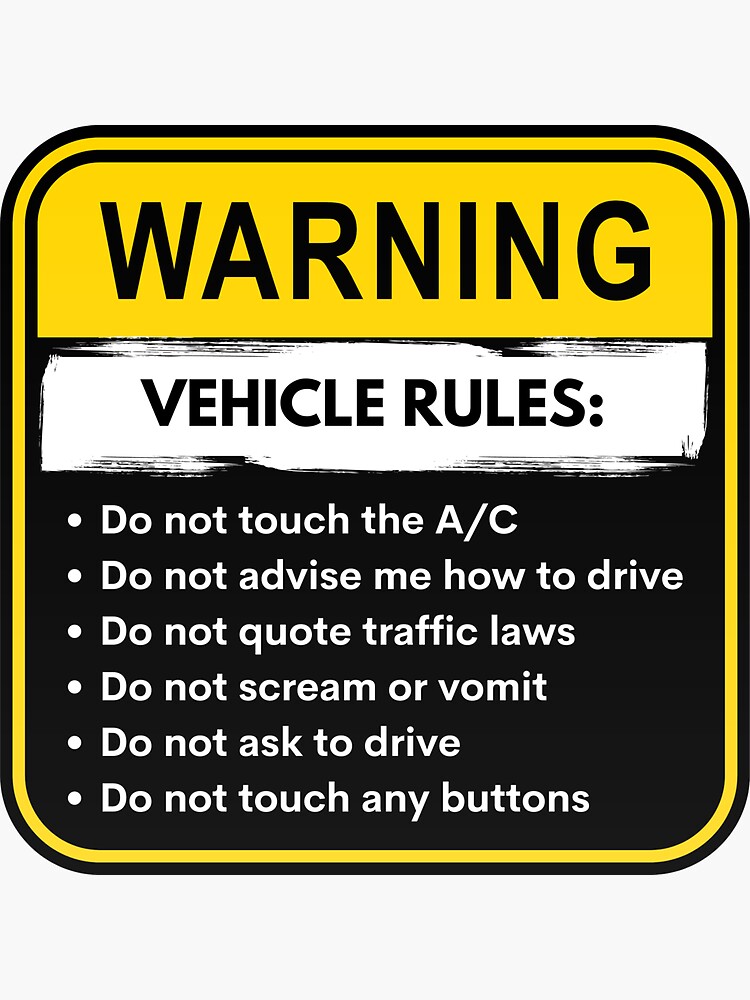 Car Rules Stickers for Sale