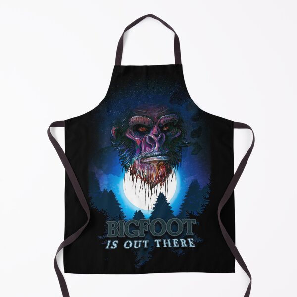 Item preview, BIGFOOT IS OUT THERE (Sasquatch, Yeti) in the Forest Wilderness under the Stars - Original Artwork designed and sold by RetroTeeStudio.