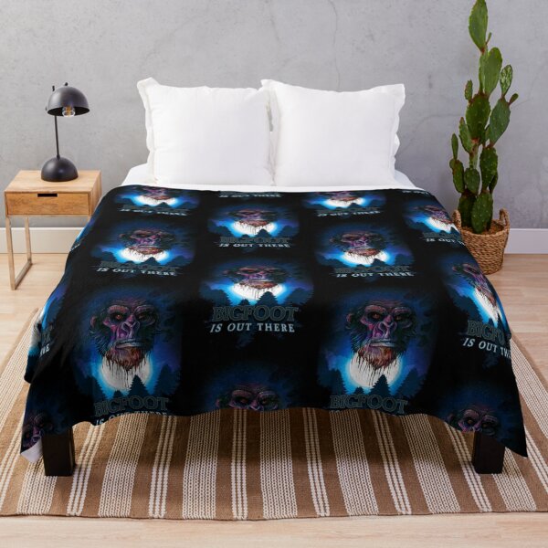 Item preview, BIGFOOT IS OUT THERE (Sasquatch, Yeti) in the Forest Wilderness under the Stars - Original Artwork designed and sold by RetroTeeStudio.