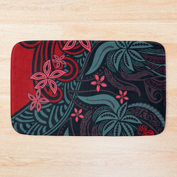 Item preview, Polynesian - Hawaiian - Samoan Midnight Tribal Floral  designed and sold by sunnthreads.