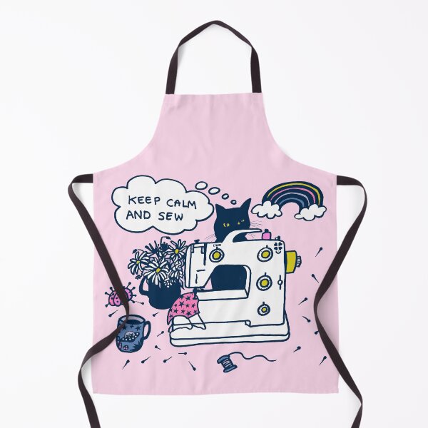 Item preview, Cat and sewing maching,  stay calm and sew designed and sold by MagentaRose.