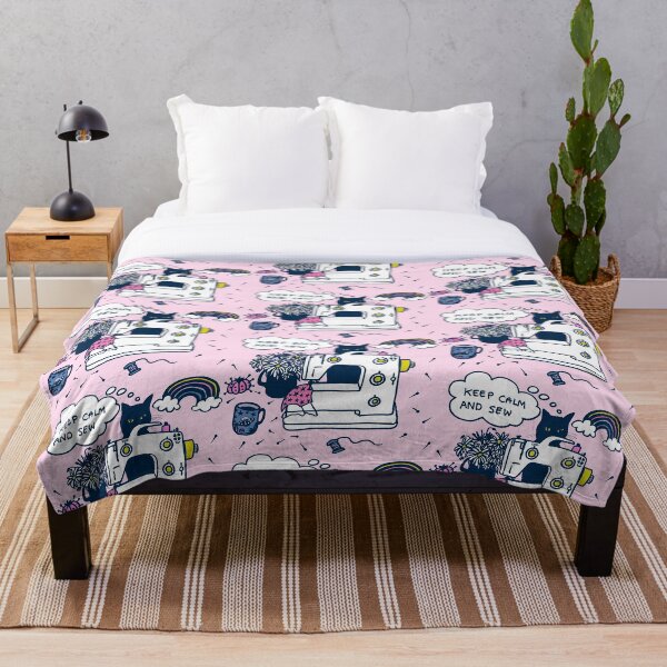 Item preview, Cat and sewing maching,  stay calm and sew designed and sold by MagentaRose.