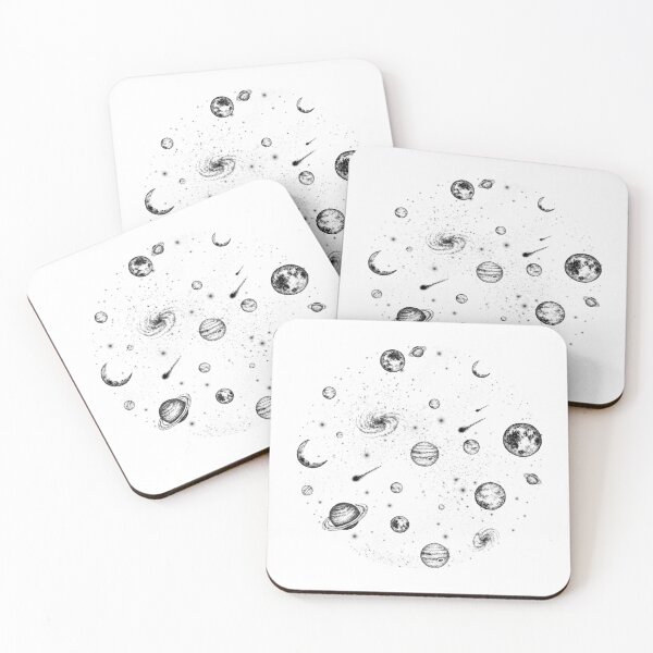 Item preview, Black and White Circle Space Illustration designed and sold by artofclaire.