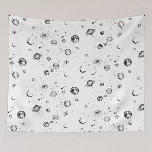 Item preview, Black and White Circle Space Illustration designed and sold by artofclaire.