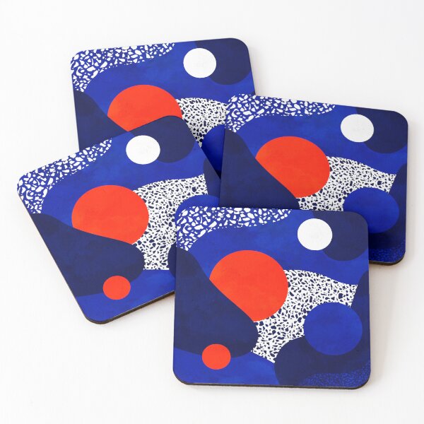 Item preview, Terrazzo galaxy midnight blue white red designed and sold by Sylvain Combe.
