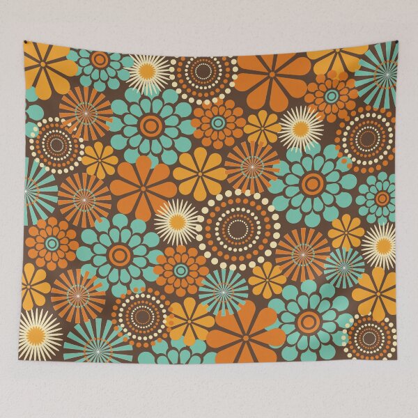 Item preview, Vintage Retro Floral Pattern 70’s Aesthetic designed and sold by iketo90.