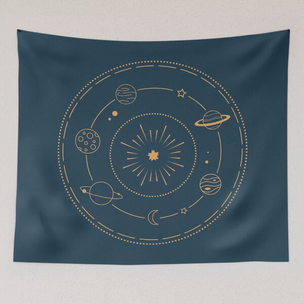 Item preview, NAVY BLUE GOLDEN SOLAR SYSTEM designed and sold by Vic Torys ☆.
