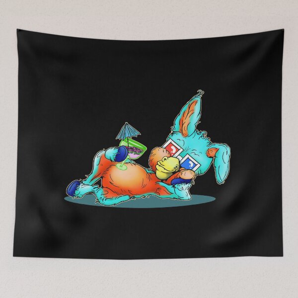 Item preview, Drunk Party Animal Donkey Cartoon - Blue designed and sold by iduzarts.