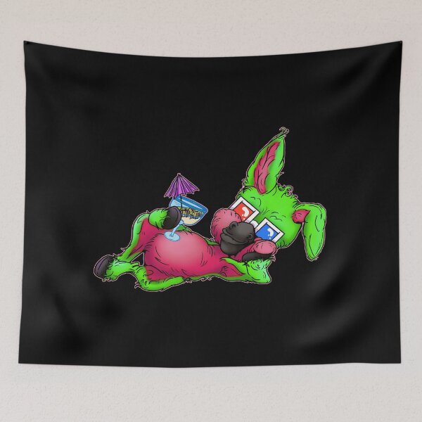 Item preview, Drunk Party Animal Donkey Cartoon - Green and Pink designed and sold by iduzarts.