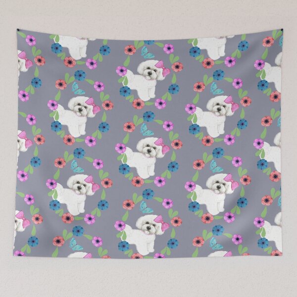 Item preview, Bichon Frise and Butterflies designed and sold by MagentaRose.