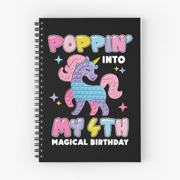 Item preview, Popping Into My 4th Magical Birthday Unicorn Pop It Fidget Kids designed and sold by Master Jay.