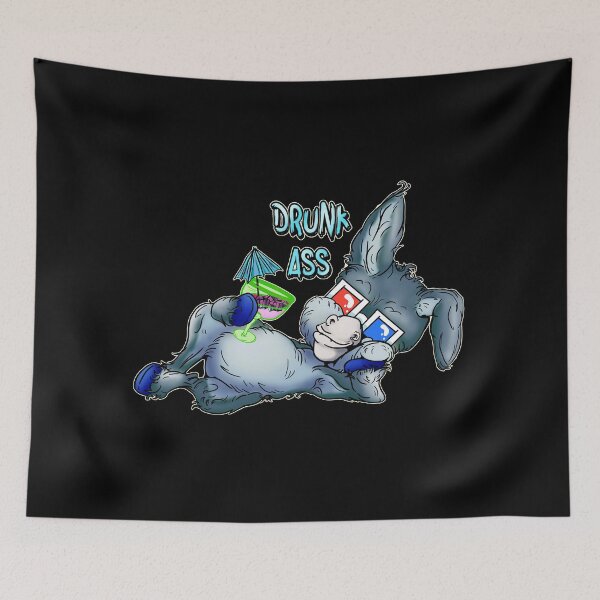 Item preview, Party Animal Donkey Cartoon - Drunk Ass Pun designed and sold by iduzarts.