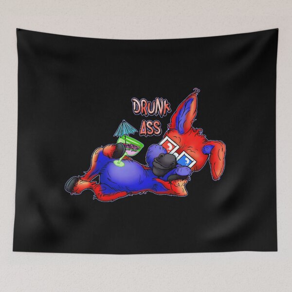 Item preview, Party Animal Donkey Cartoon - Drunk Ass Pun - Red designed and sold by iduzarts.
