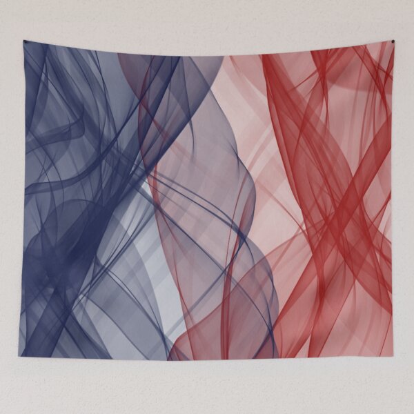 Item preview, Blue and Red Flowing Abstract Design designed and sold by beccaveedesigns.