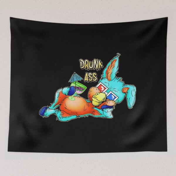 Item preview, Party Animal Donkey Cartoon - Drunk Ass Pun - Blue designed and sold by iduzarts.