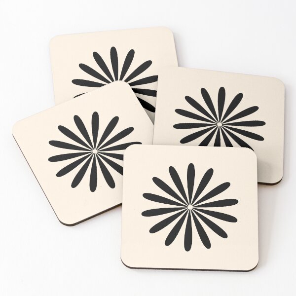 Item preview, Big Daisy Retro Minimalist Flower in Black and Almond Cream designed and sold by kierkegaard.
