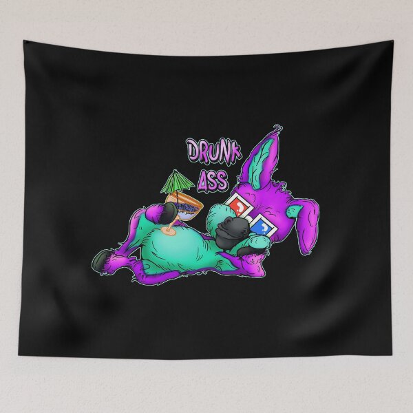 Item preview, Party Animal Donkey Cartoon - Drunk Ass Pun - Purple designed and sold by iduzarts.