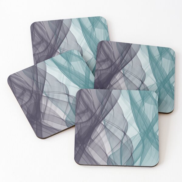 Item preview, Black and Turquoise Flowing Abstract Design designed and sold by beccaveedesigns.