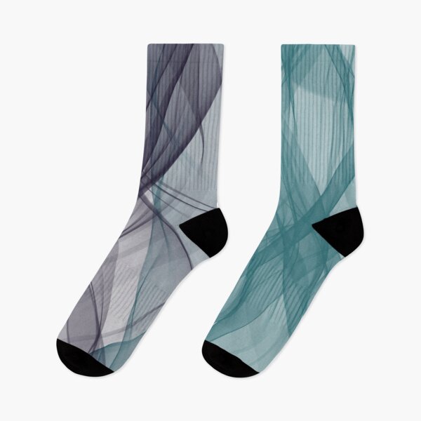 Item preview, Black and Turquoise Flowing Abstract Design designed and sold by beccaveedesigns.