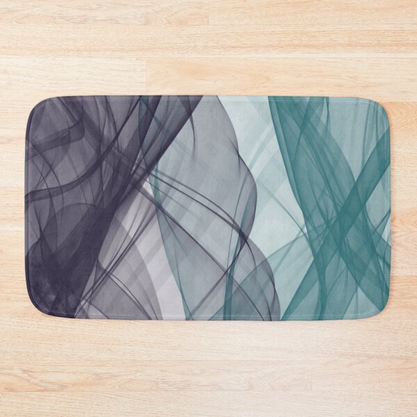 Item preview, Black and Turquoise Flowing Abstract Design designed and sold by beccaveedesigns.