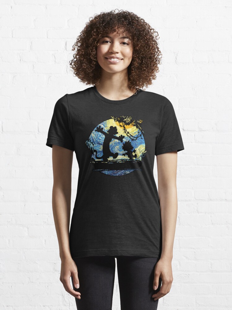 calvin and hobbes starry night t shirt