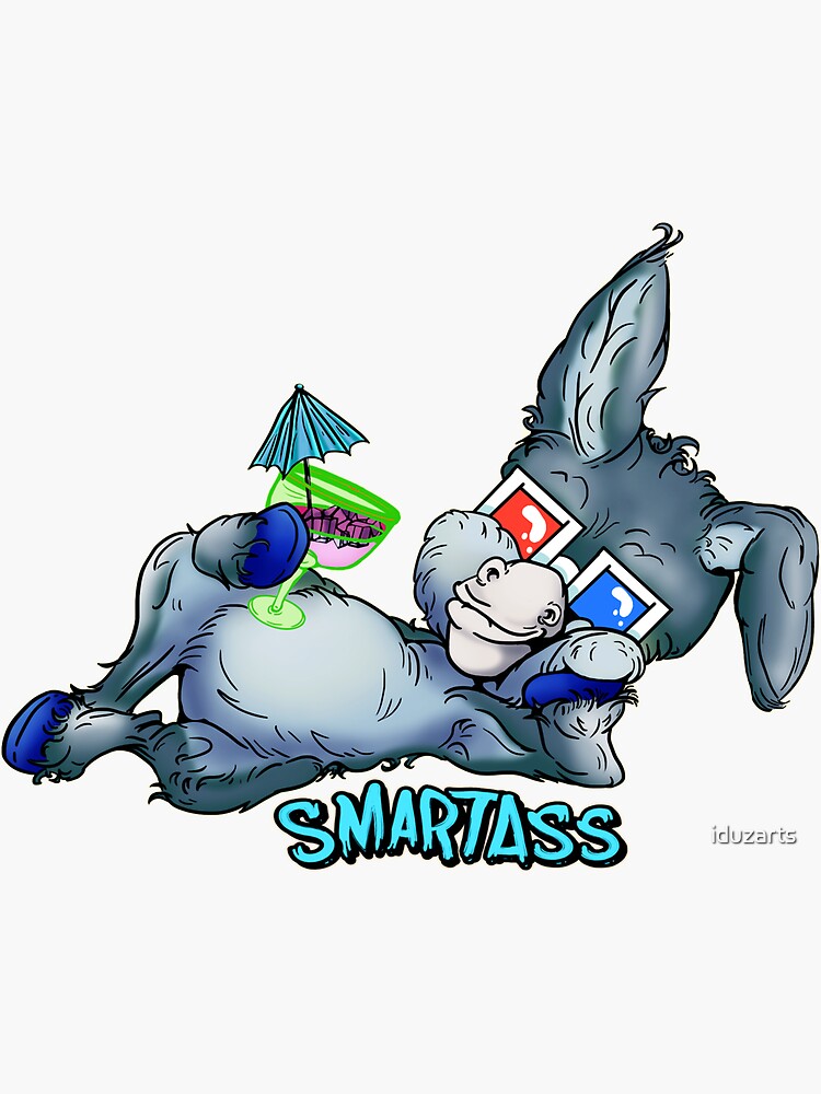 Sticker for Sale avec l'œuvre « Caricature d'âne d'animal de fête