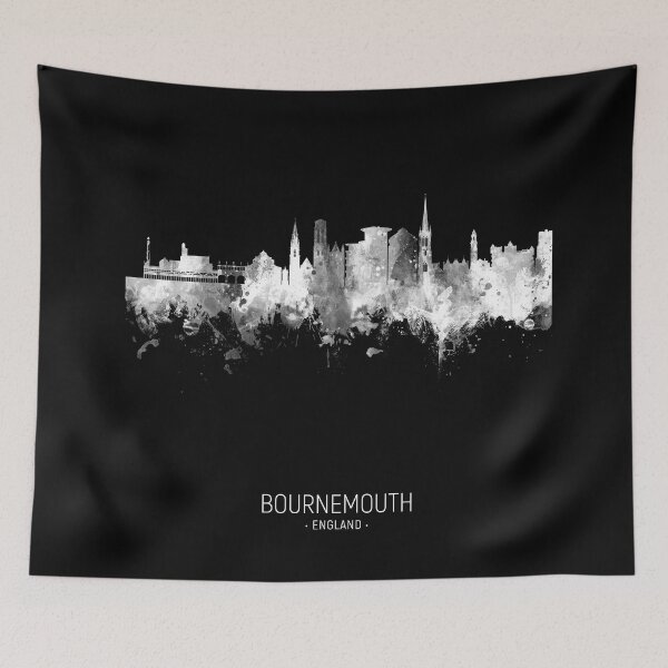 Aperçu de l'œuvre Bournemouth England Skyline créée et vendue par ArtPrints.