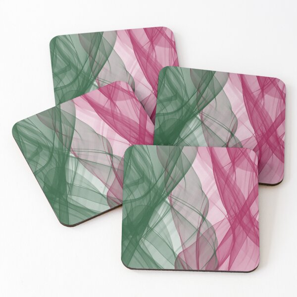 Item preview, Green and Pink Flowing Abstract Design designed and sold by beccaveedesigns.