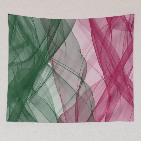 Item preview, Green and Pink Flowing Abstract Design designed and sold by beccaveedesigns.