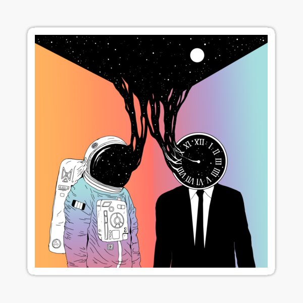 A Portrait of Space and Time (A Study of Existence) Sticker