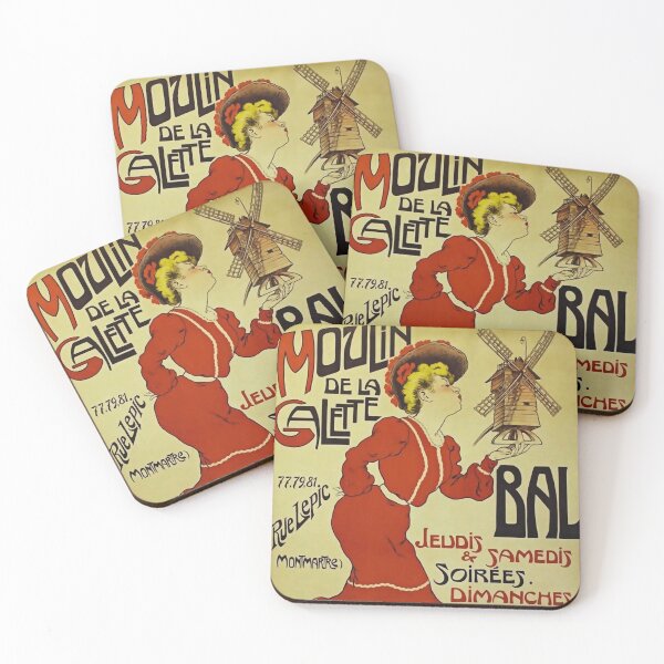 Item preview, Vintage French Advertisement "Moulin de la Galette Bal" - Ball at the Moulin de la Galette designed and sold by TJHarr.