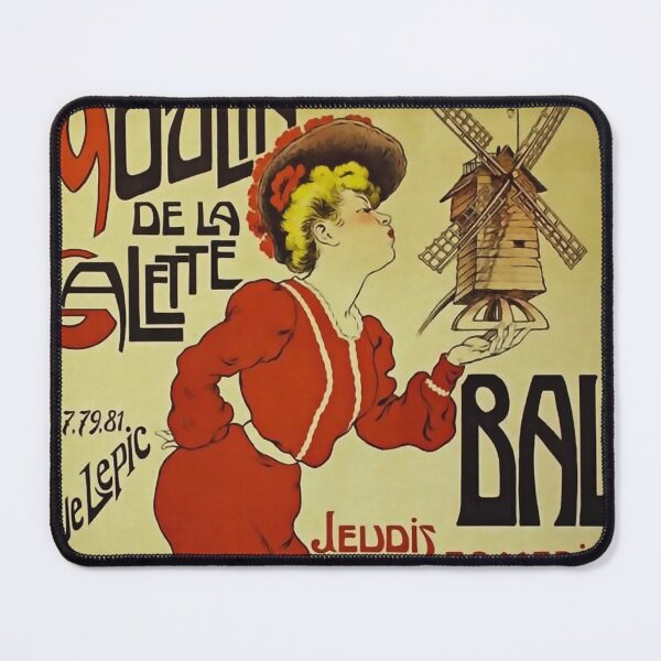 Item preview, Vintage French Advertisement "Moulin de la Galette Bal" - Ball at the Moulin de la Galette designed and sold by TJHarr.