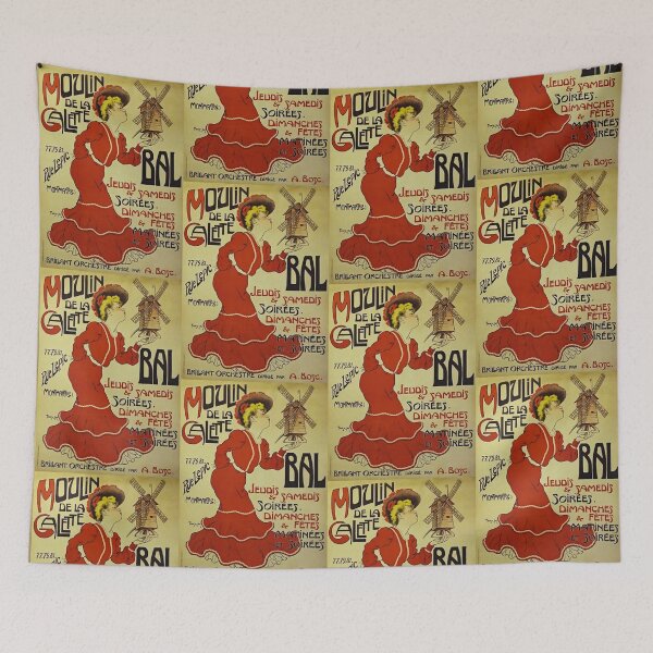 Item preview, Vintage French Advertisement "Moulin de la Galette Bal" - Ball at the Moulin de la Galette designed and sold by TJHarr.