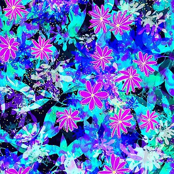 Artwork thumbnail, Illuminated Gardens Futuristic Florals by tinaschofield