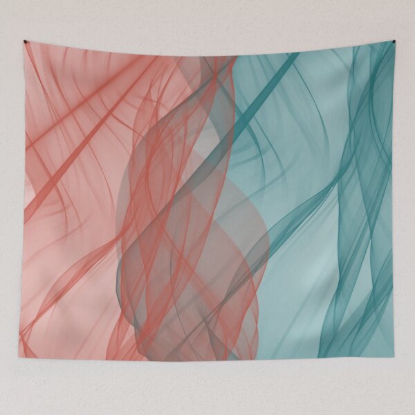 Item preview, Orange and Turquoise Flowing Abstract Design designed and sold by beccaveedesigns.