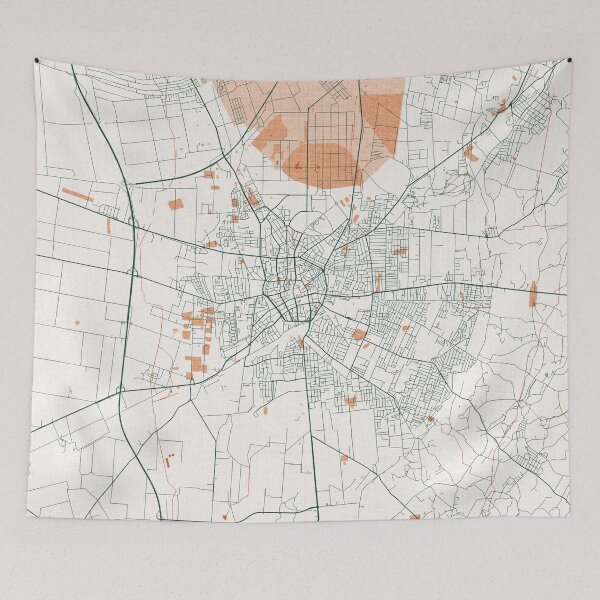 Item preview, Debrecen City Map of Hajdu-Bihar, Hungary - Bohemian designed and sold by deMAP.